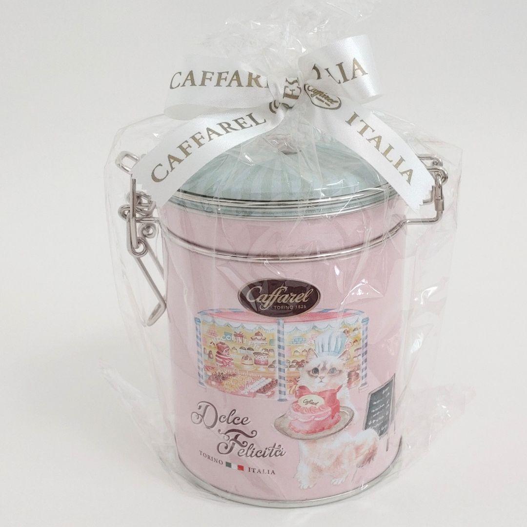 ♡希少♡カファレル　小物入れ　缶　キャニスター缶　　白猫　茶トラ　猫　ネコ