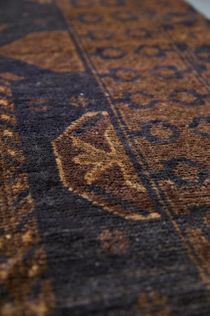 ヴィンテージラグ　トライバルラグ　バルーチ族（205×102cm）茶・濃茶・紺