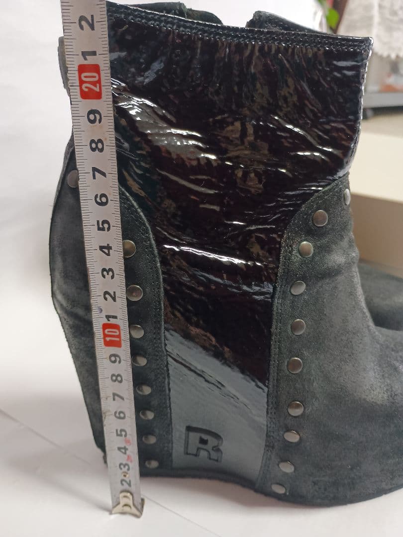 RUCO LINE サイドゴアブーツ グレー 高ヒール