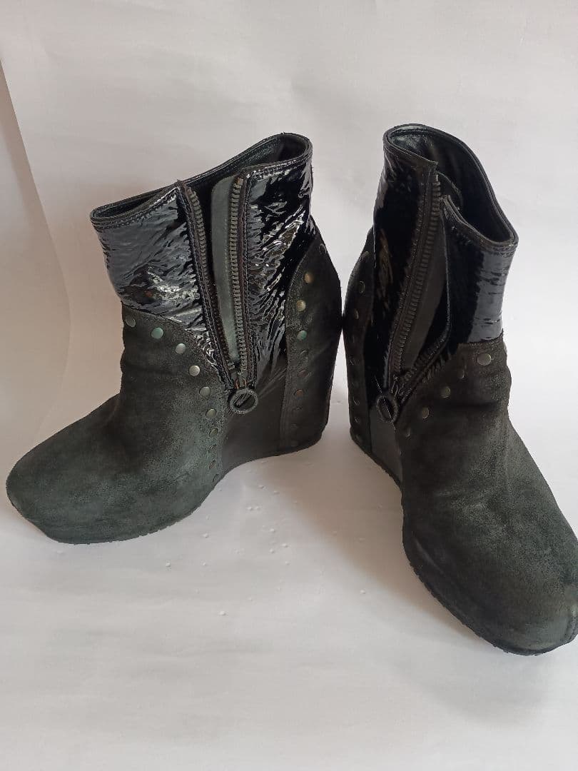 RUCO LINE サイドゴアブーツ グレー 高ヒール