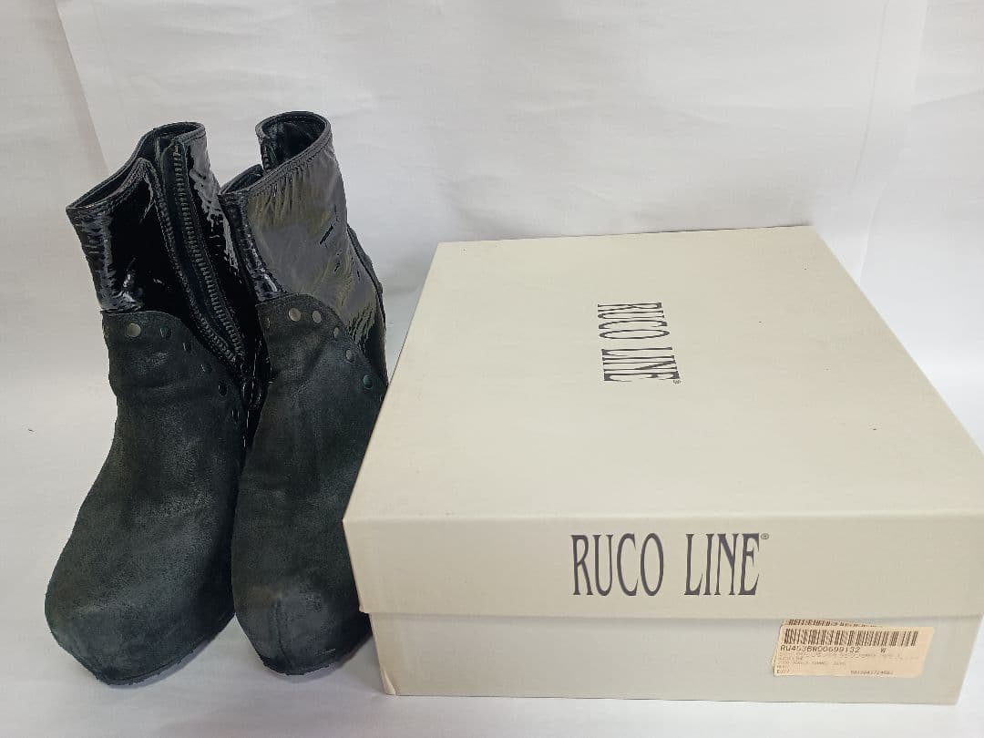 RUCO LINE サイドゴアブーツ グレー 高ヒール