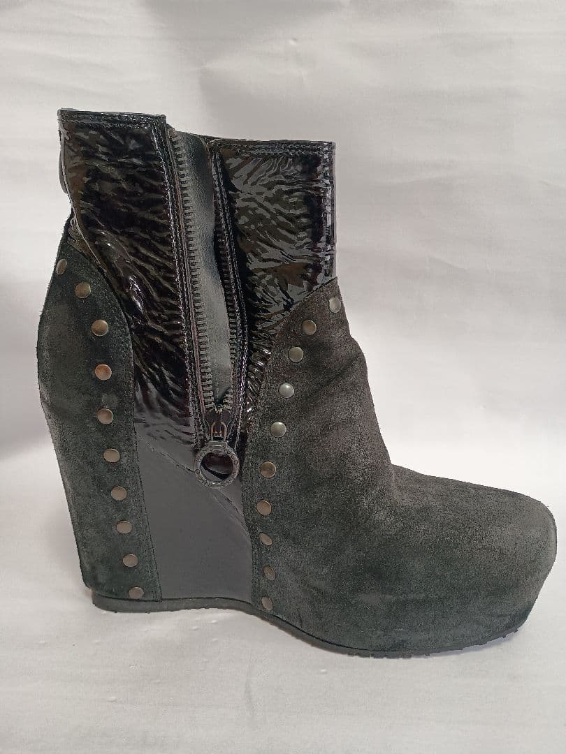 RUCO LINE サイドゴアブーツ グレー 高ヒール