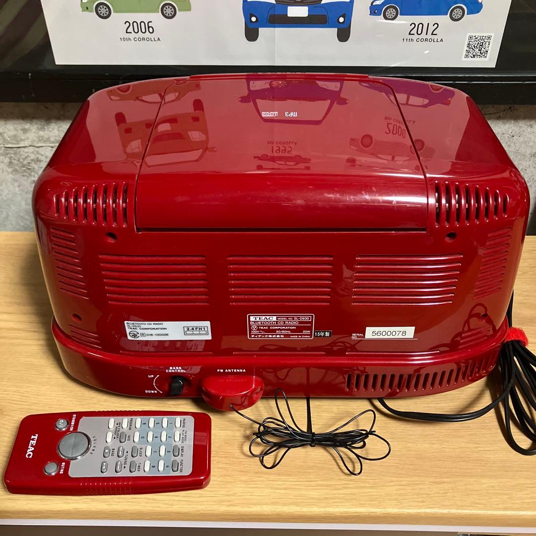TEAC SL-D930 CDプレーヤーラジオ　赤　レトロタイプ