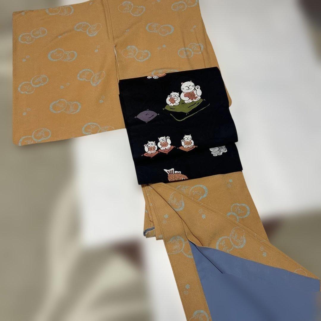 着物　ちりめん小紋　ジュサブロー トールサイズ 裄長