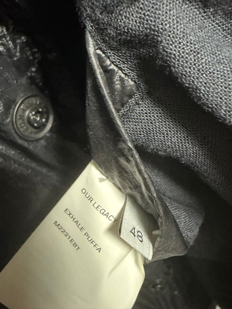 ジャケット・アウター OUR LEGACY EXHALE PUFFAEXHALE BLACK 48