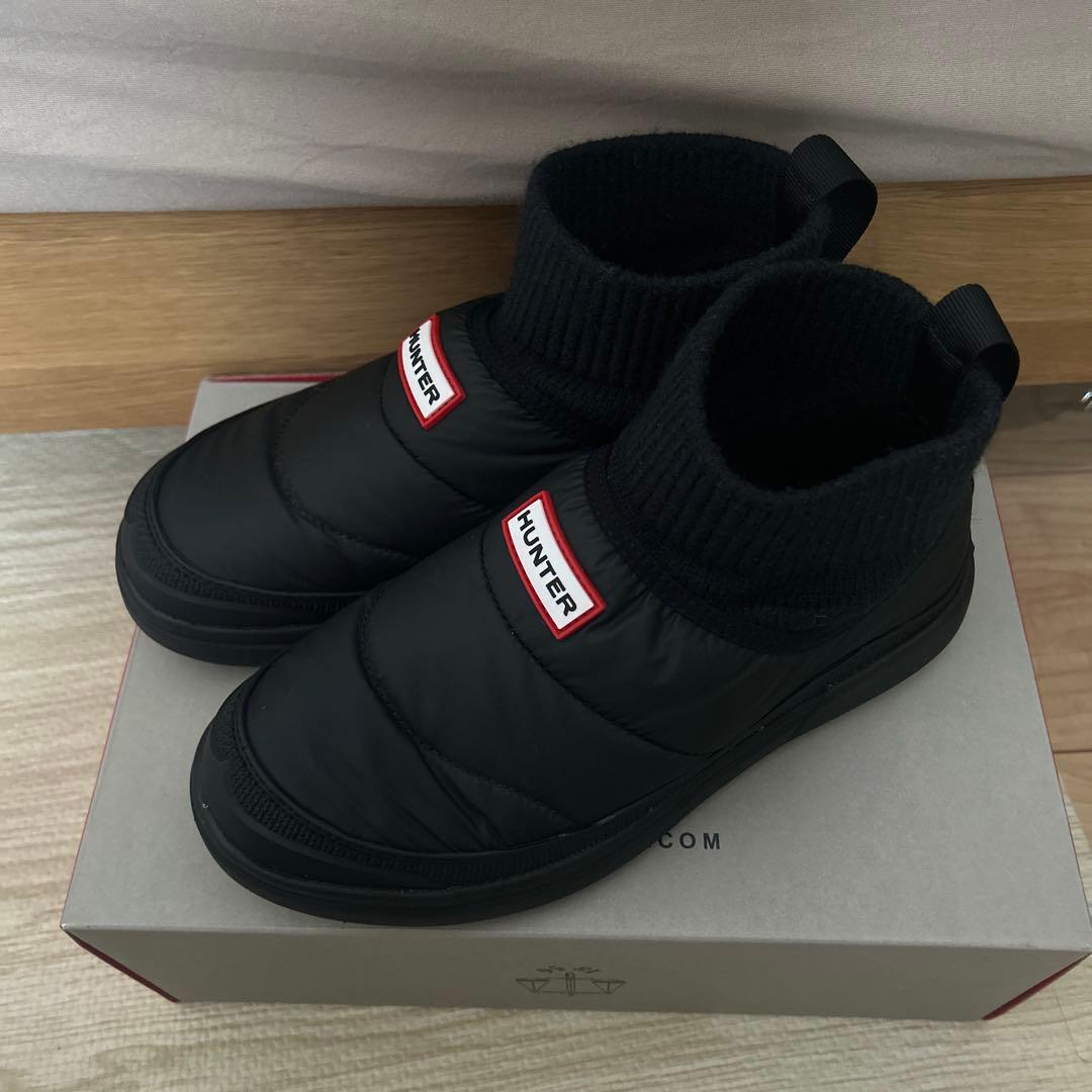 HUNTER ハンター イン/アウト ニッティド カフ スリッパーブーツ