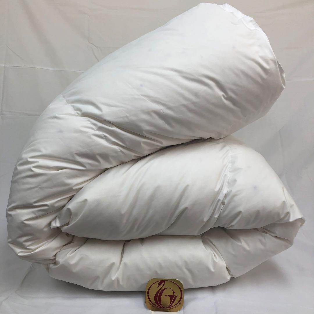 羽毛布団 セミダブル超ロング ニューゴールド 白色　日本製 170×230cm