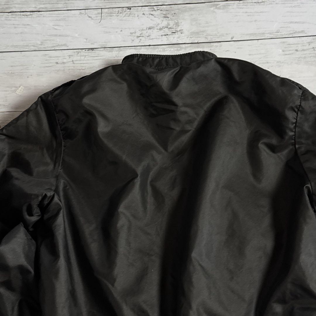 h*読様 80s Holloway USA製 企業ロゴ ナイロンジャケット 黒