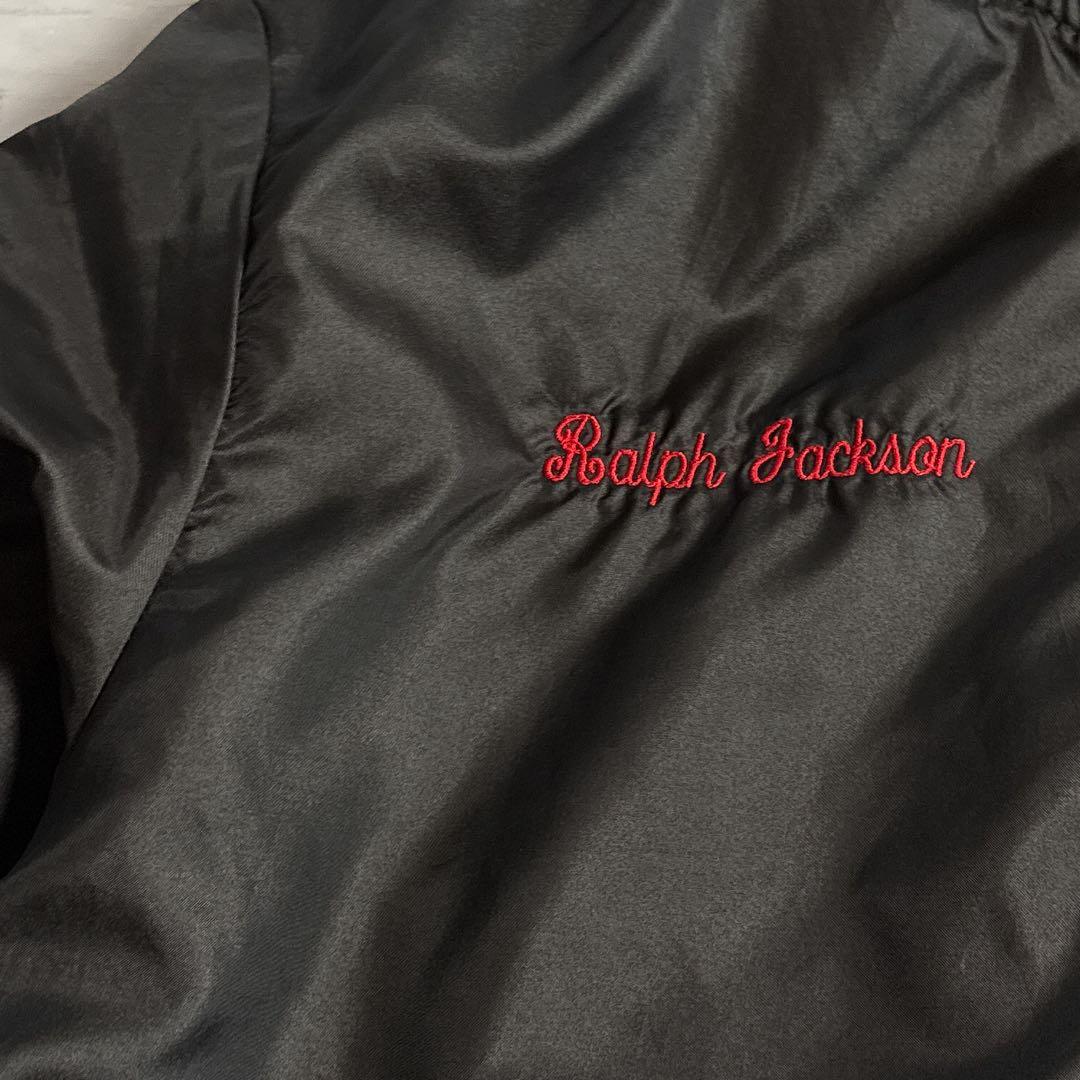 h*読様 80s Holloway USA製 企業ロゴ ナイロンジャケット 黒