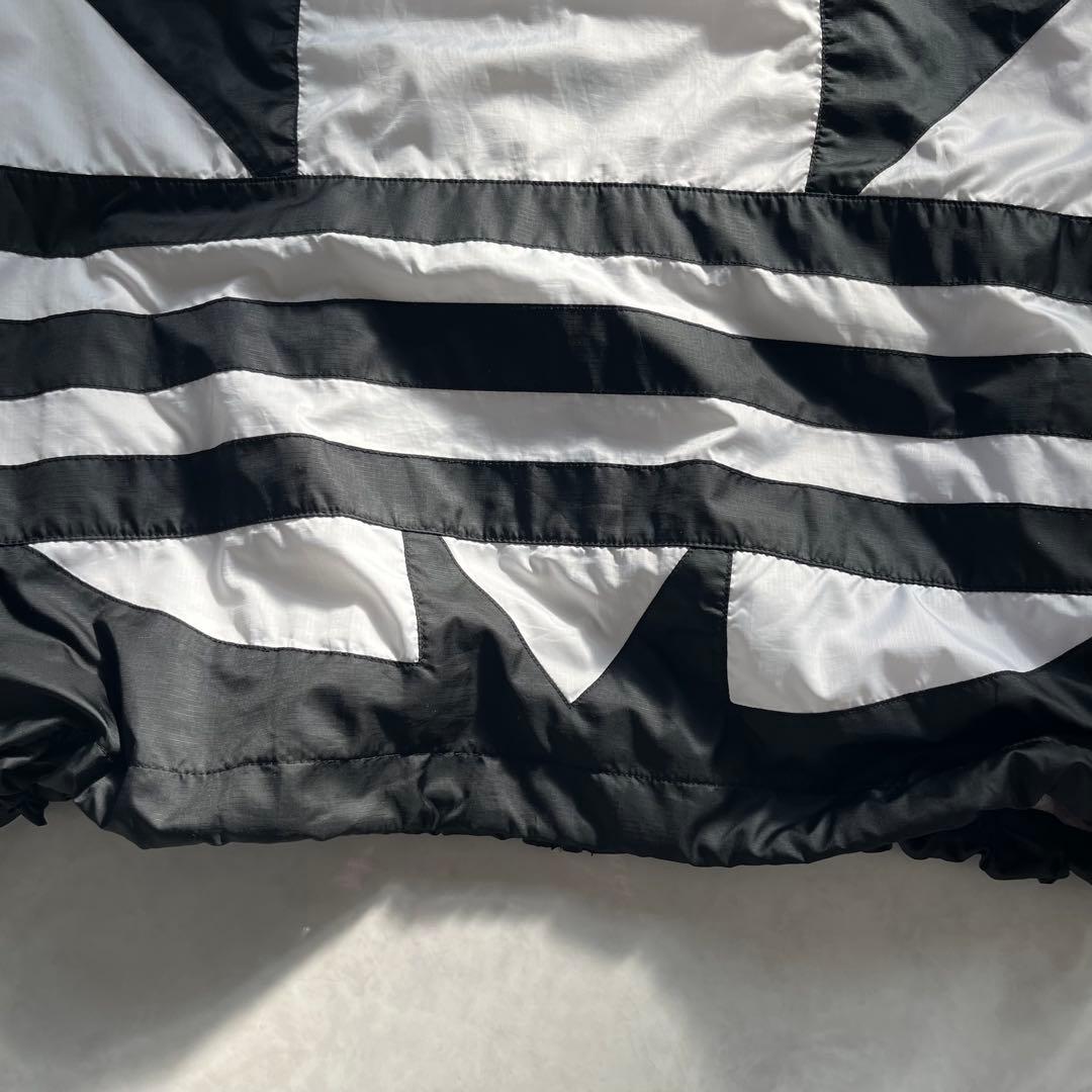 アディダス ビッグトレフォイル ナイロンジャージ 白黒 XL