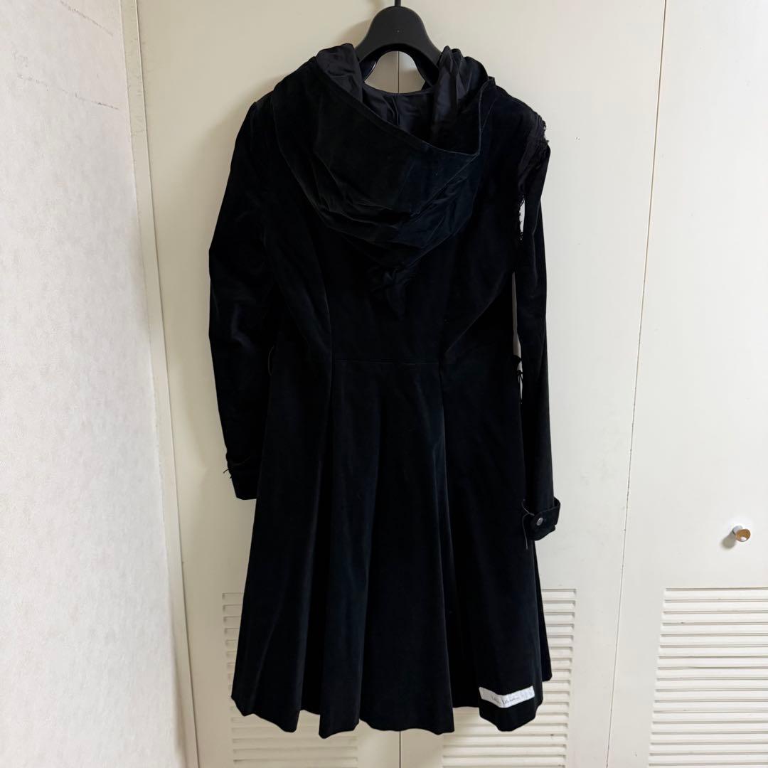 alice auaa 黒 フード付き 別珍 ロング ダッフルコート