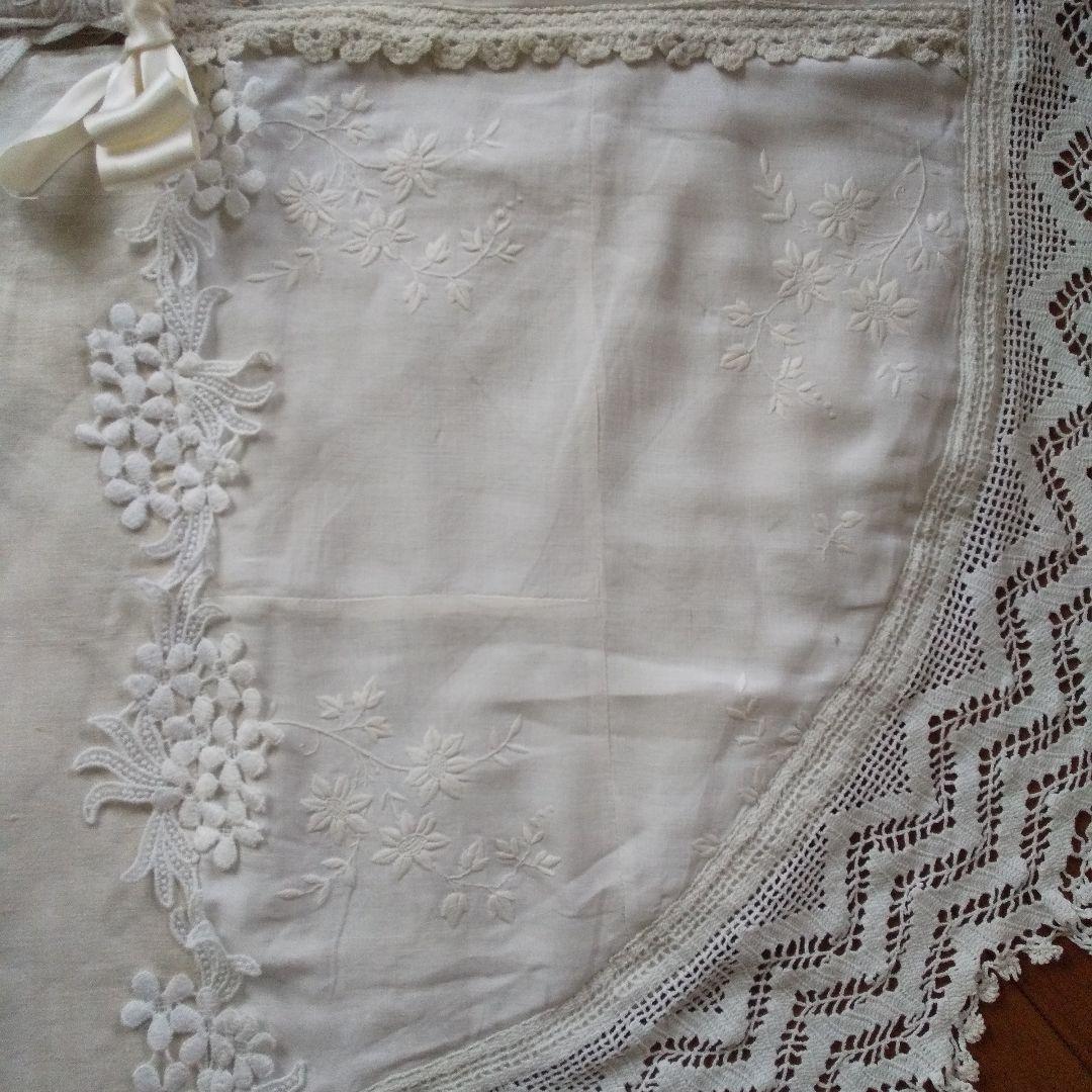 フランスアンティークレース 素材のツリースカート ラグ フリークロス