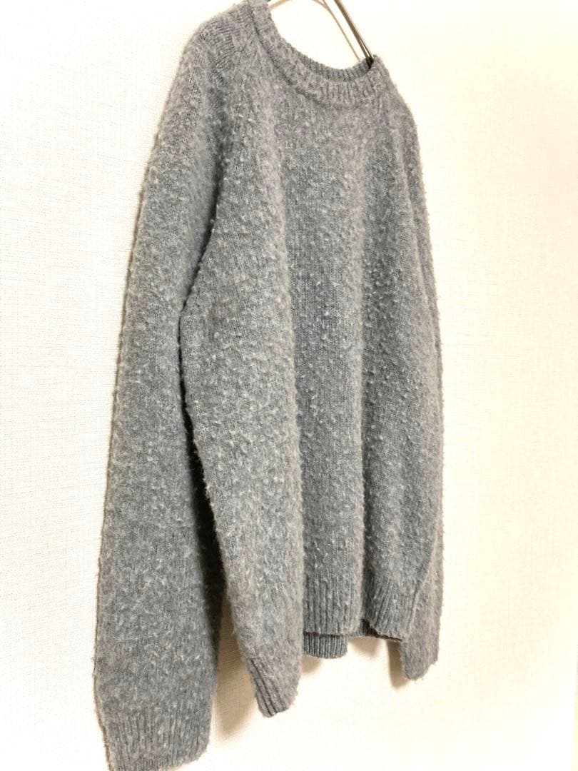 バトナー　ナッピング　ウール　ニット　セーター　ネップ　ピリング　メンズ　グレー