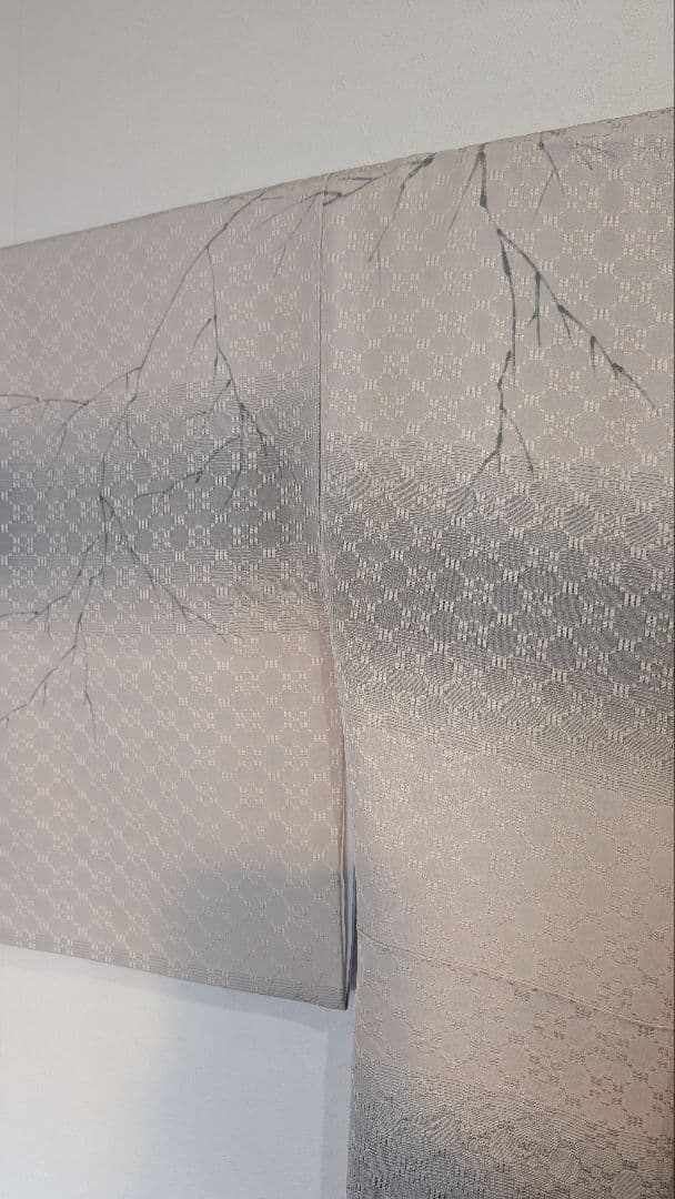 【美品•縁起物】訪問着 木の枝とフクロウ模様