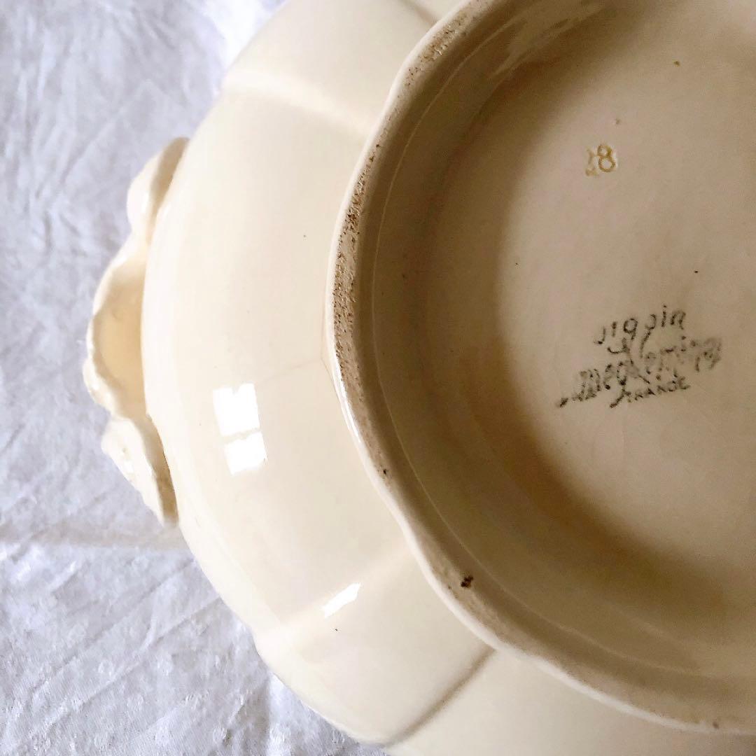 ディゴワンサルグミンヌ 花リムスーピエール フランスアンティーク食器　ブロカント