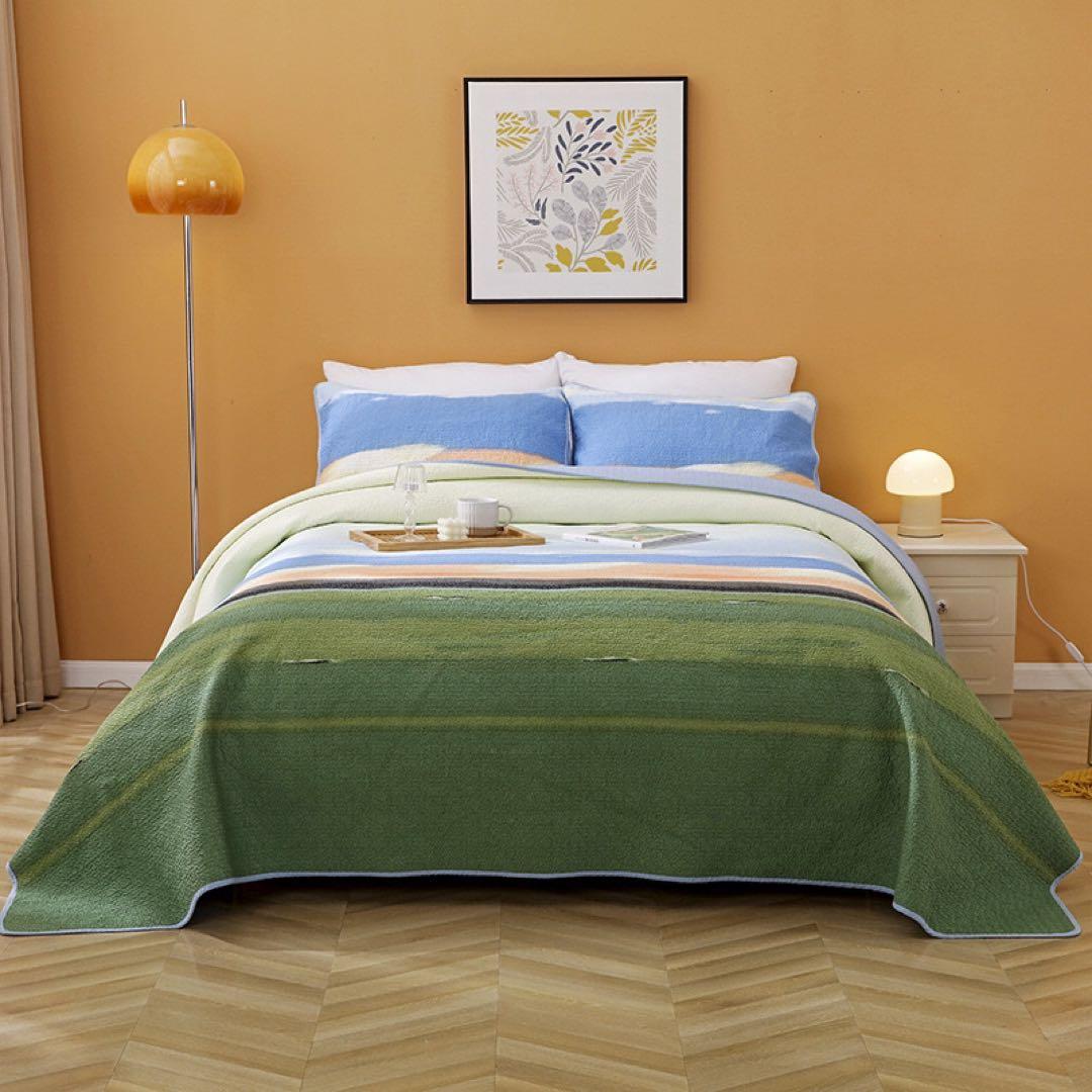 キルトベッドカバー3点セット綿マルチカバー キルティング 281