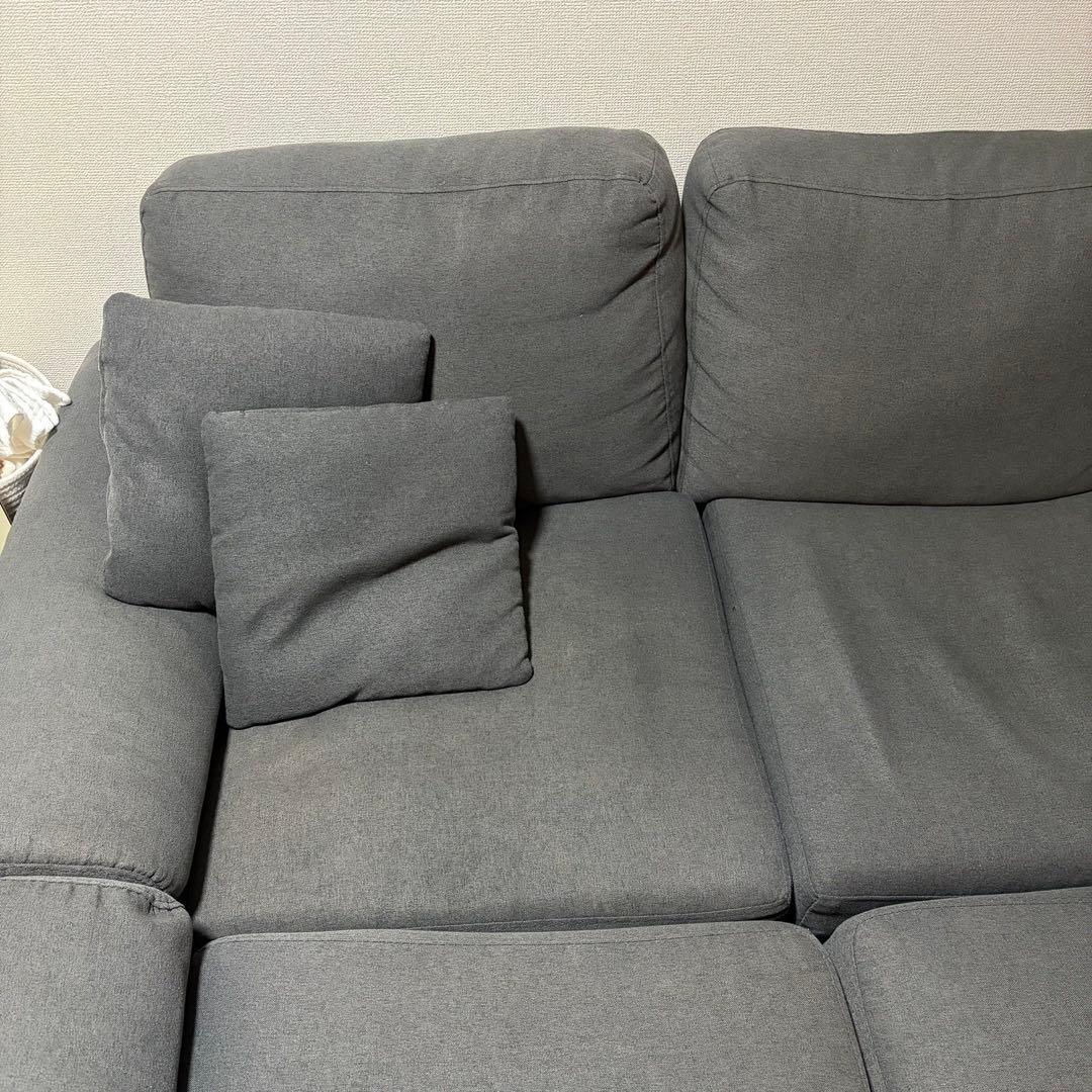 ソファ　カウチソファ　３人掛け　ソファーセット　オットマン付き　フルカバーリング