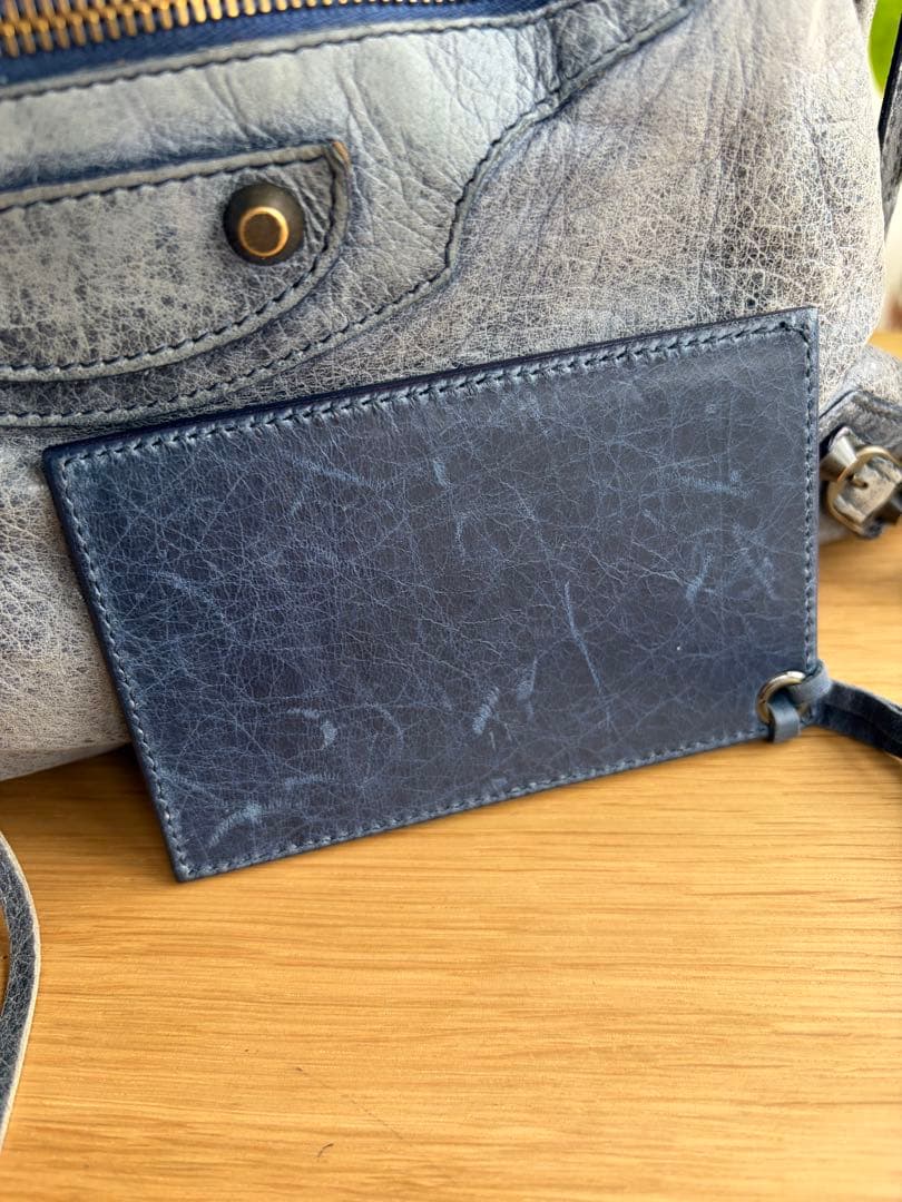 BALENCIAGA ブルー　バッグ 保存袋付き