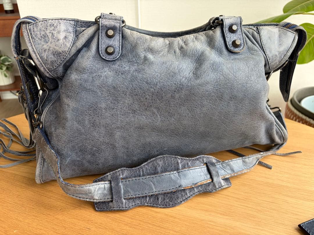 BALENCIAGA ブルー　バッグ 保存袋付き