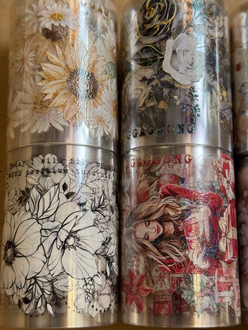 ggaggong マスキングテープ8個セット 花 コラージュ素材 装飾
