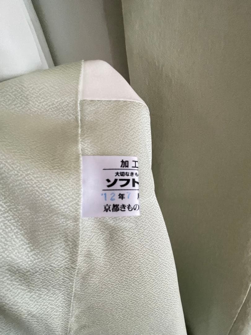 正絹 付け下げ汕頭刺繍 袷 裄丈69.5 身丈171 トール身幅広 ガード加工