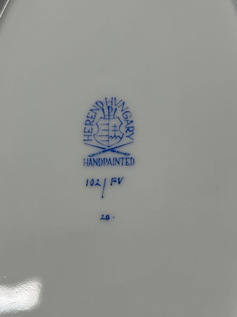 【美品】HEREND アポニーグリーン　オーバル　プレート　37cm