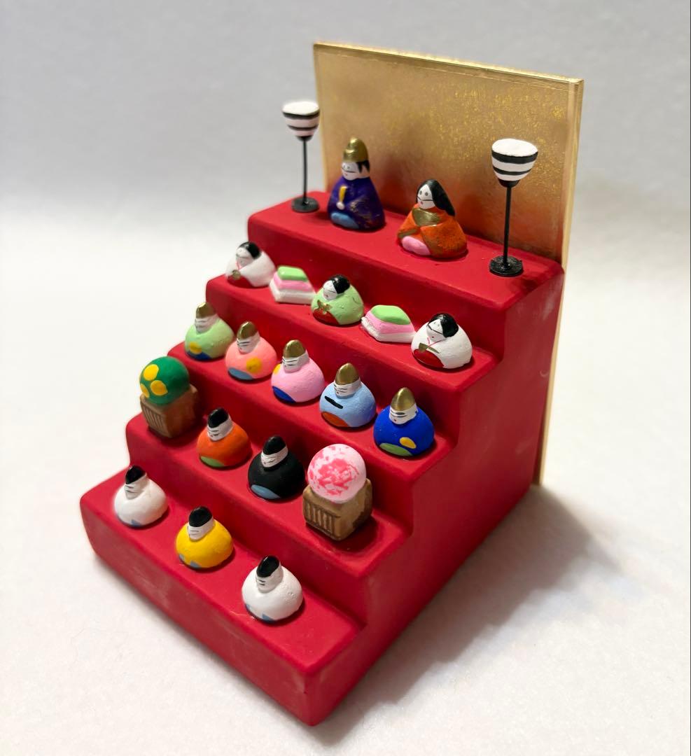 豪勝作 ミニ 京陶雛段かざり お雛人形 豪勝 ひな人形 卓上 ミニチュア