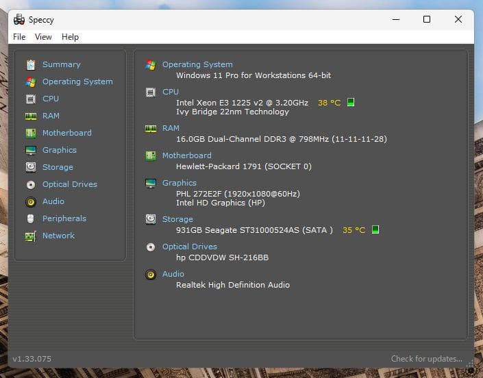 HP Z220 デスクトップPC w11pro HDD1TB 16GB 動作快調