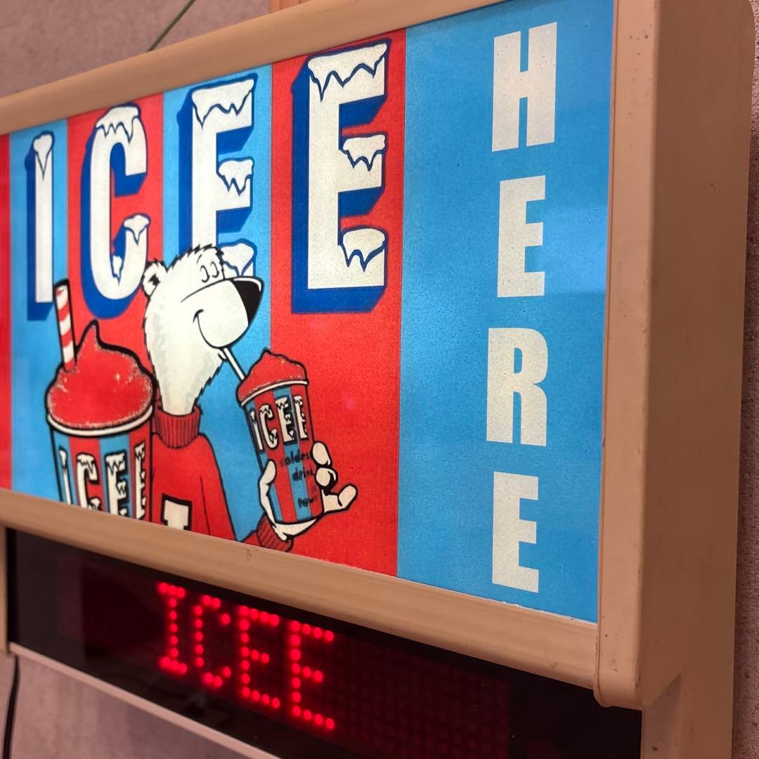 80年代　アイシーベア　モーション　看板　ランプ　ネオンサイン　USA アメトイ