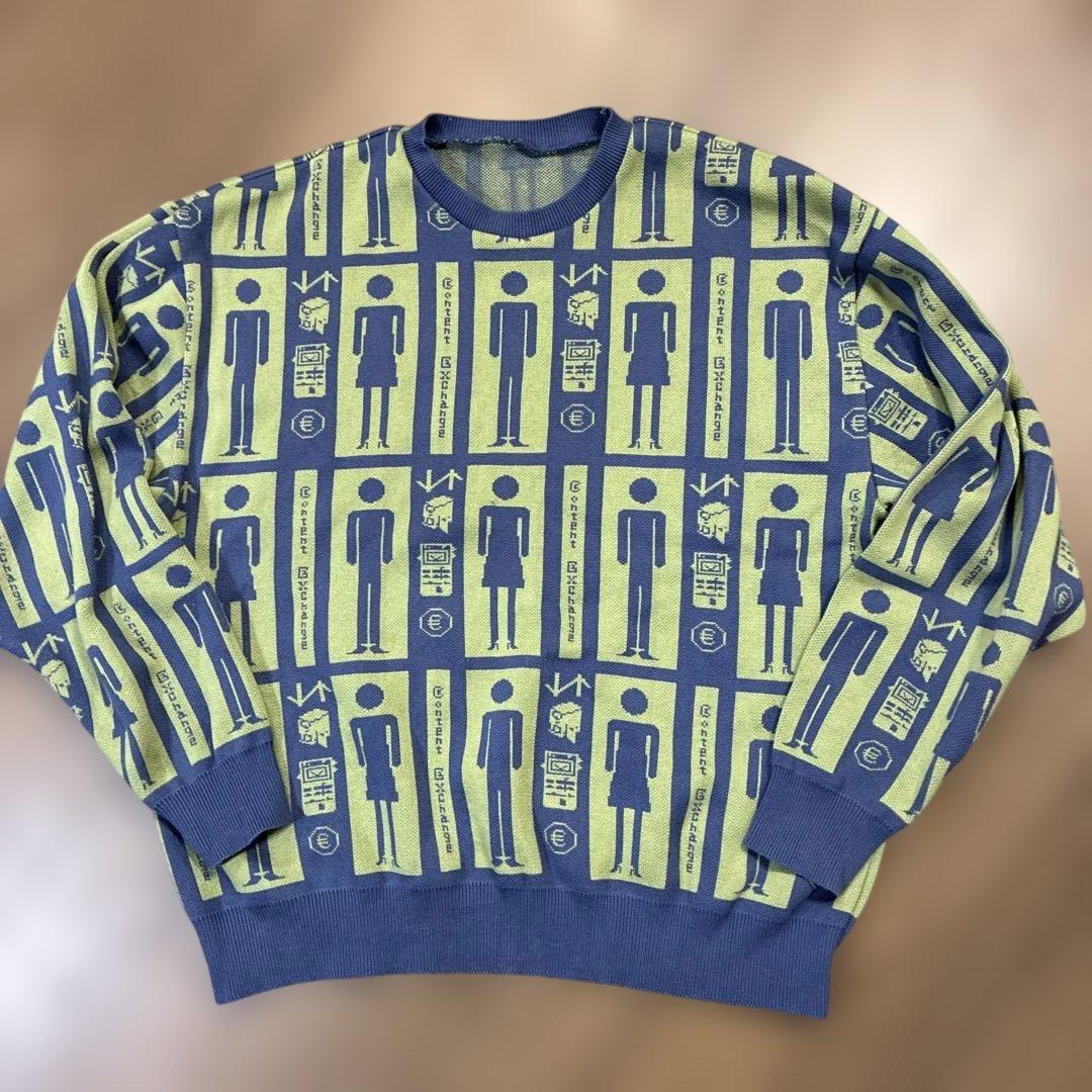 C.E CAVEMPT 総柄　ニット　グリーン　シーイー