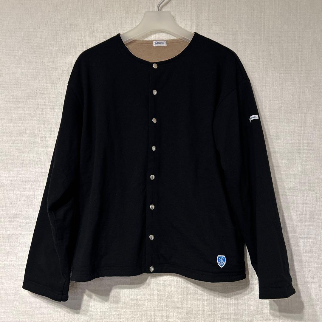【美品】ORCIVAL / オーシバル / クルーネックカーディガン　ブラック