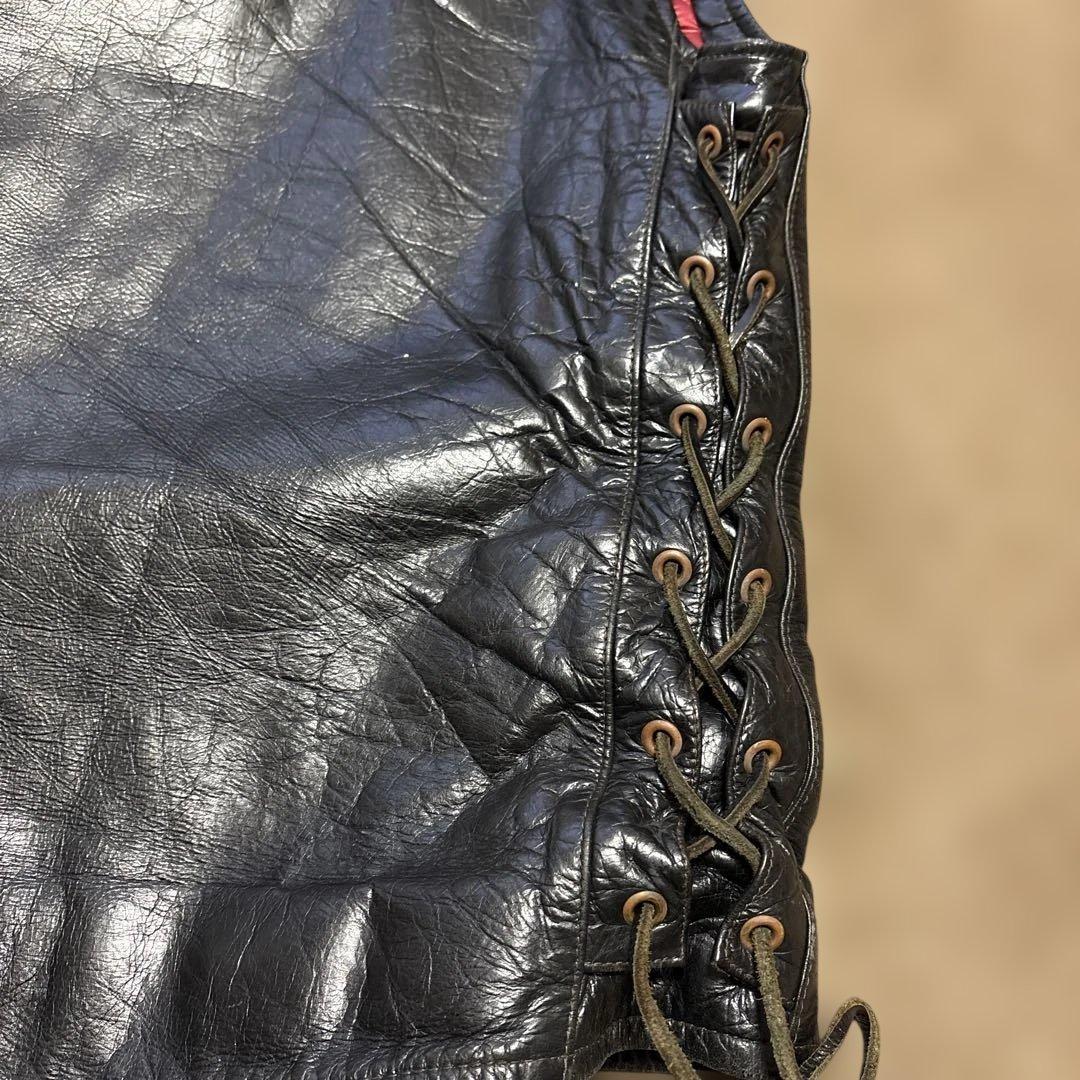 カ*シ様 ジャンク品　36inch ウエストライド　レザーベスト