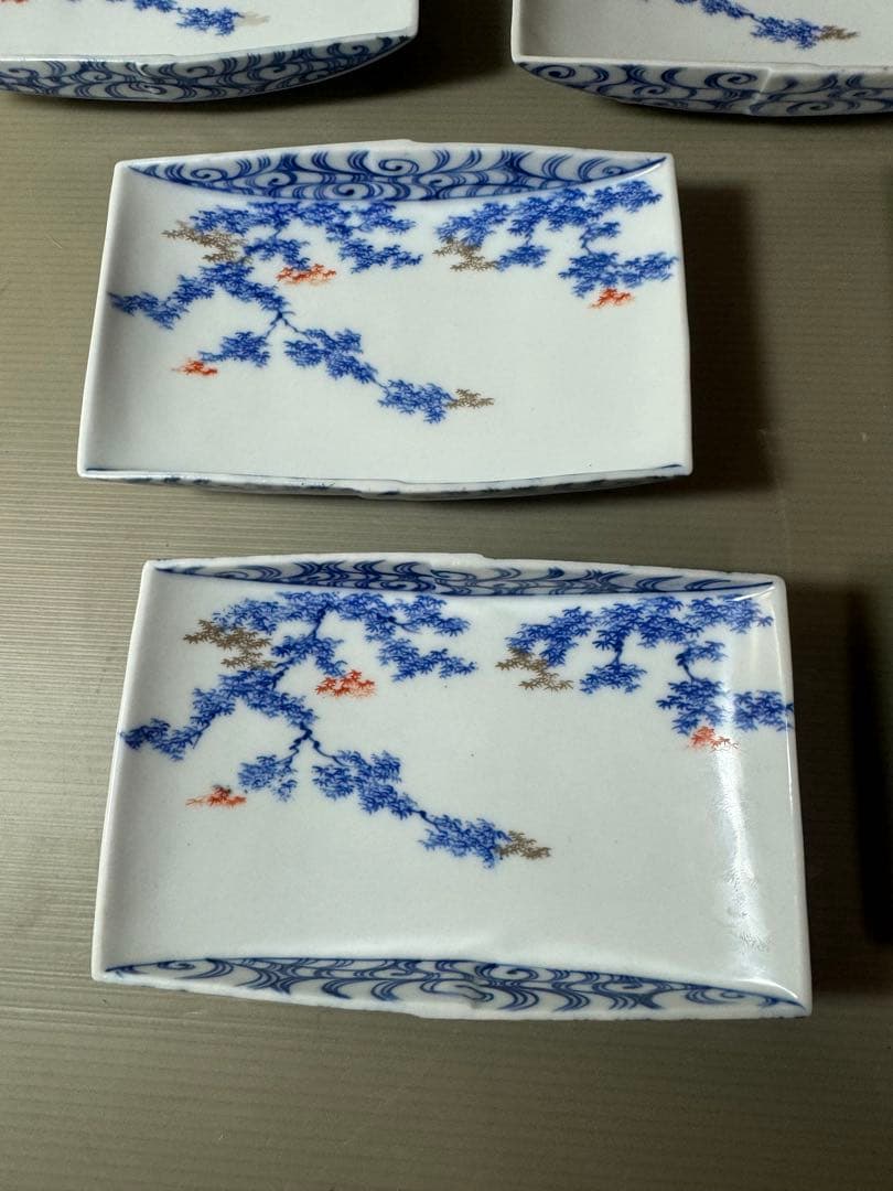 2888 深川製磁　涼彩紅葉　中皿　15cm 10客