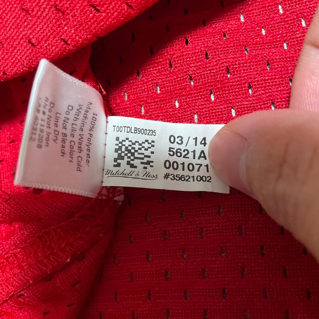極美品 Mitchell & Ness REDS 5 BENCH Jersey