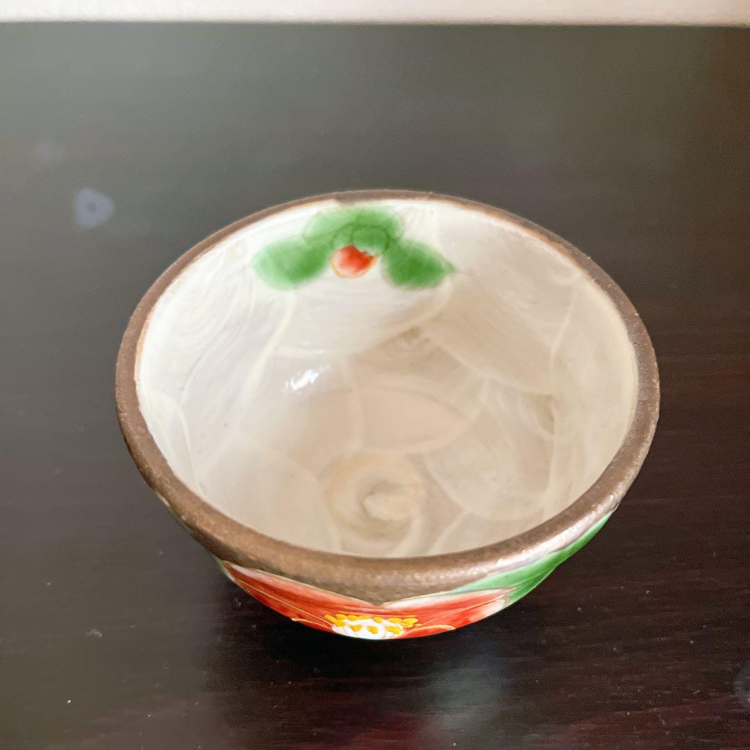 希少⭐︎ 陶あん窯　京焼　銀彩　 湯飲み4客セット　桜.葡萄.椿.露草