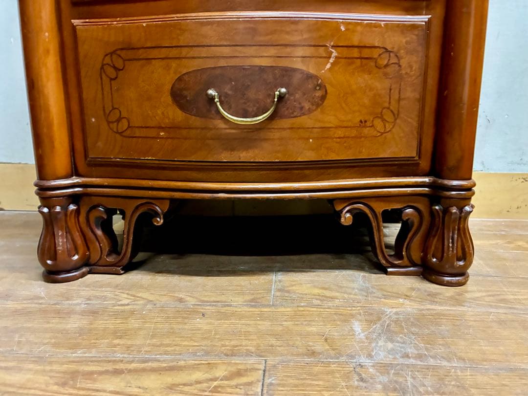 管453☆イタリア製☆アンティーク☆象嵌細工☆3段チェスト