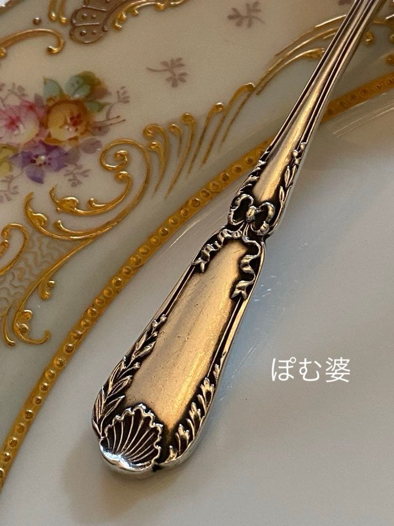 【ピュイフォルカ】純銀スプーン／アイスクリーム３本＋コーヒー２本「ポンパドール」