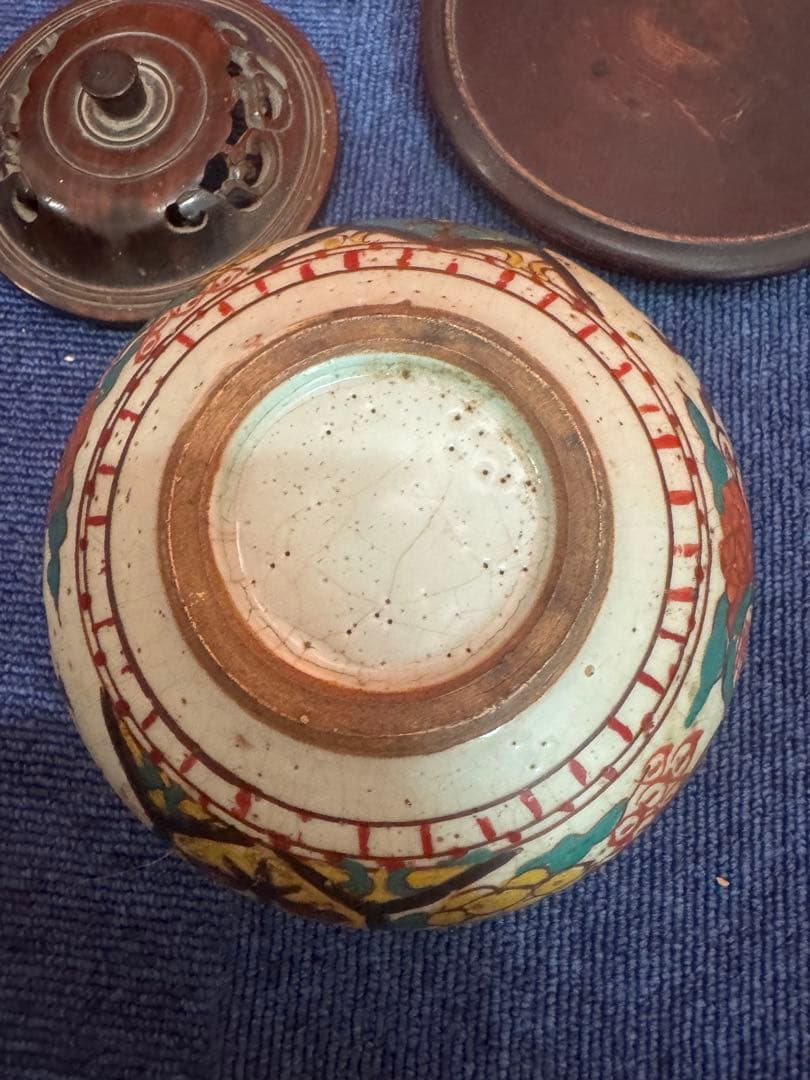 1678 中国骨董　呉須赤絵　香炉　時代物