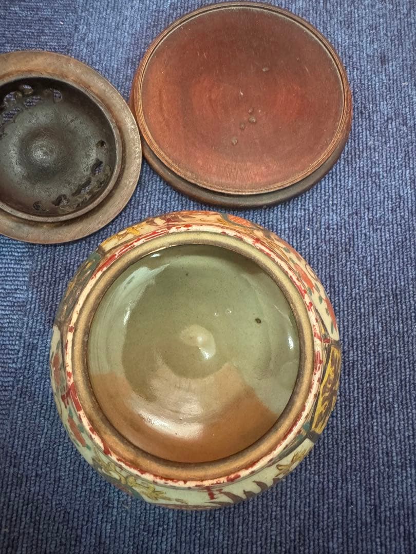1678 中国骨董　呉須赤絵　香炉　時代物