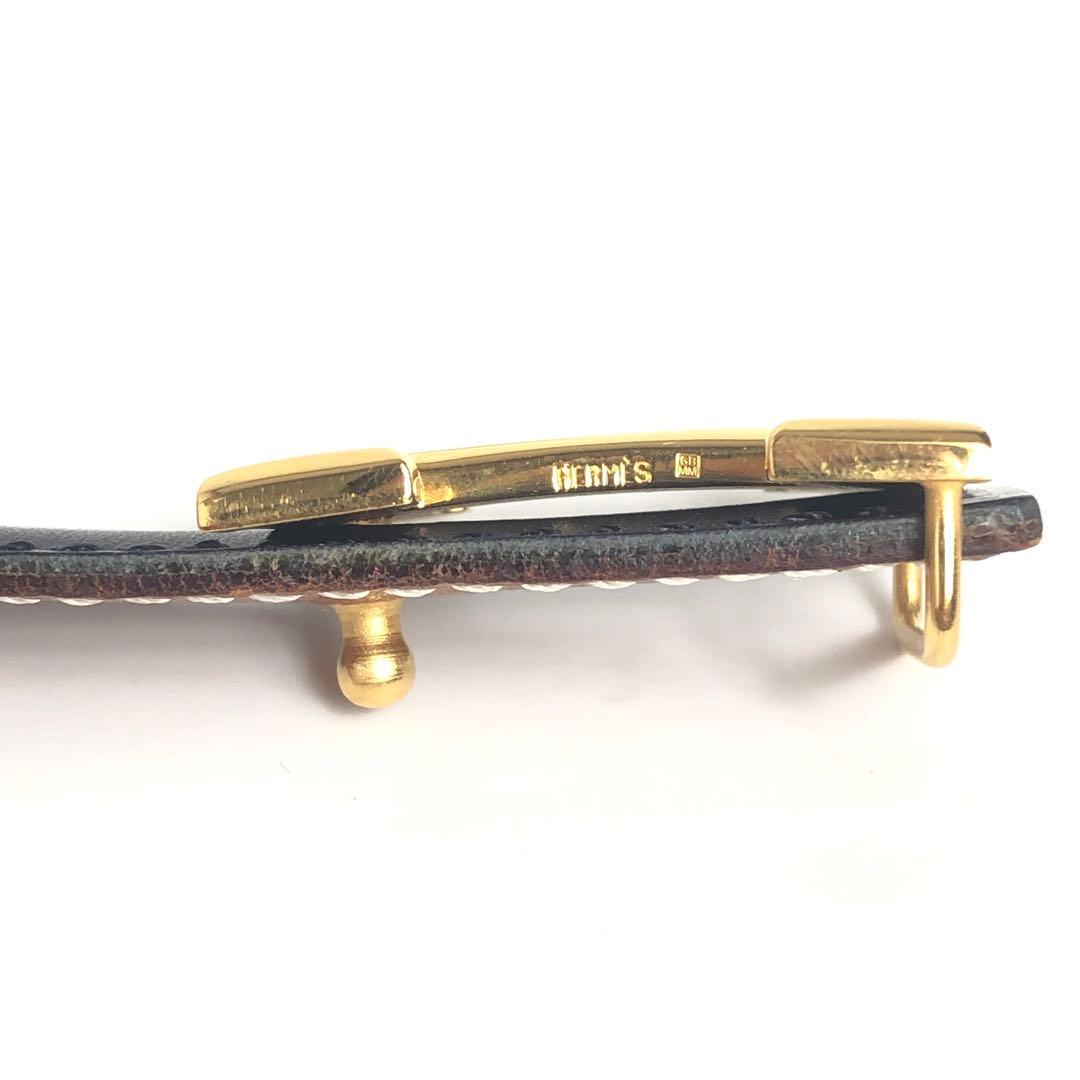 HERMES エルメス コンスタンス Hベルト ブラック×ゴールド 黒 茶