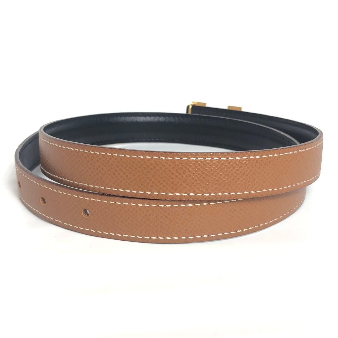 HERMES エルメス コンスタンス Hベルト ブラック×ゴールド 黒 茶
