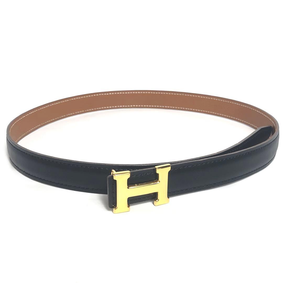 HERMES エルメス コンスタンス Hベルト ブラック×ゴールド 黒 茶