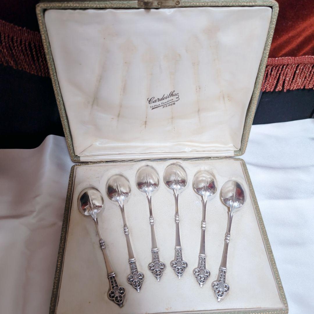 【希少♪】 カルディヤック スプーン 6本セット　ルネサンス　純銀×ヴェルメイユ