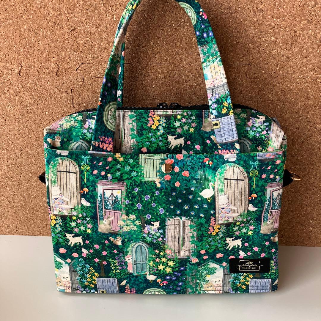 特大　ボストンバッグ　ユキエモン　シークレットガーデン　2way