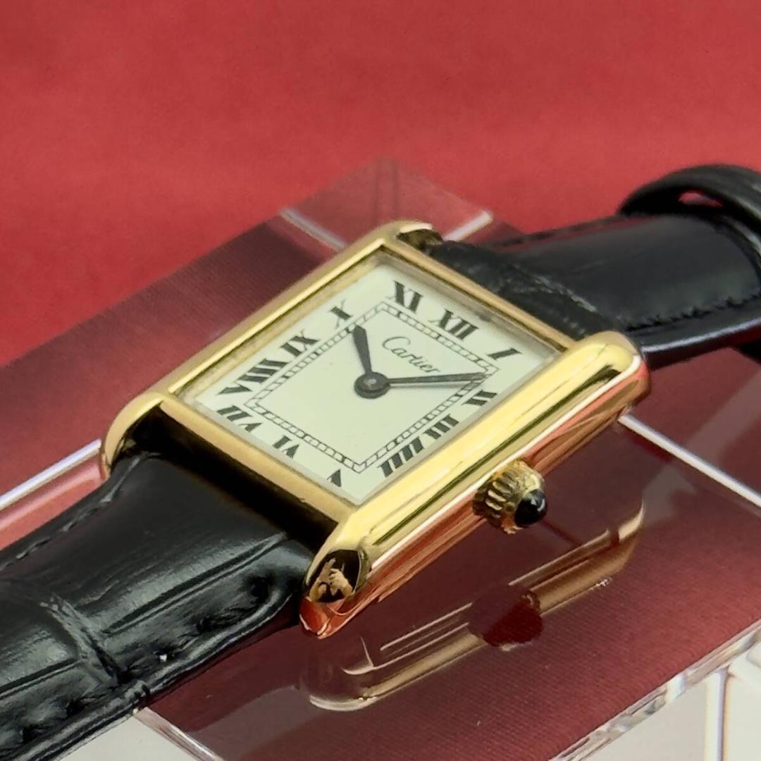 外装新品仕様 カルティエ プレマストタンクSM 手巻時計 A318