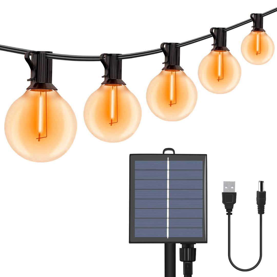 LED 14コ ストリングライトイルミネーションソーラーUSB充電 ソーラー