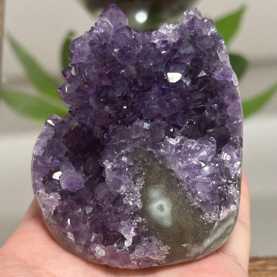 激レア【高品質】猫ちゃん アメジスト 一点物 瑪瑙 可愛い 置物 インテリア