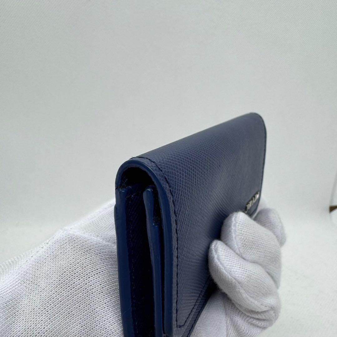 PRADA ネイビー 名刺入れ サフィアーノレザー