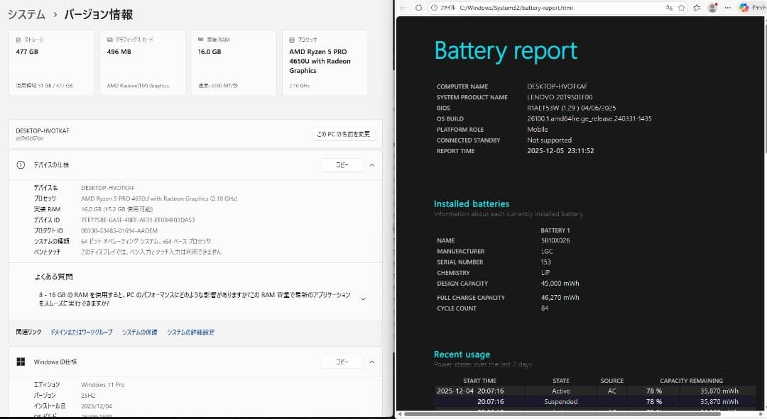 LenovoThinkPadE15Gen2 メモリ16GB SSD512GB
