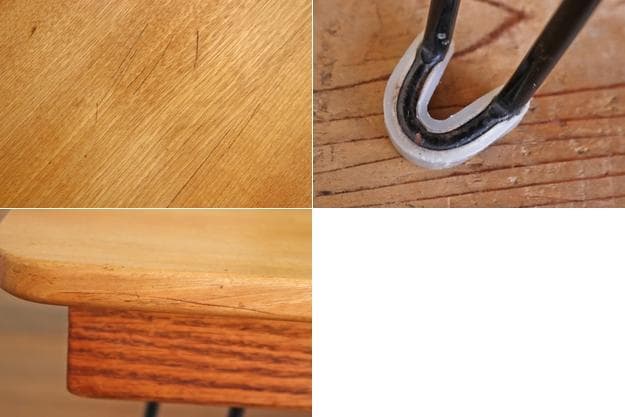 オーク無垢材 ローテーブル 正方形 座卓 ちゃぶ台 机 折りたたみ アイアン脚